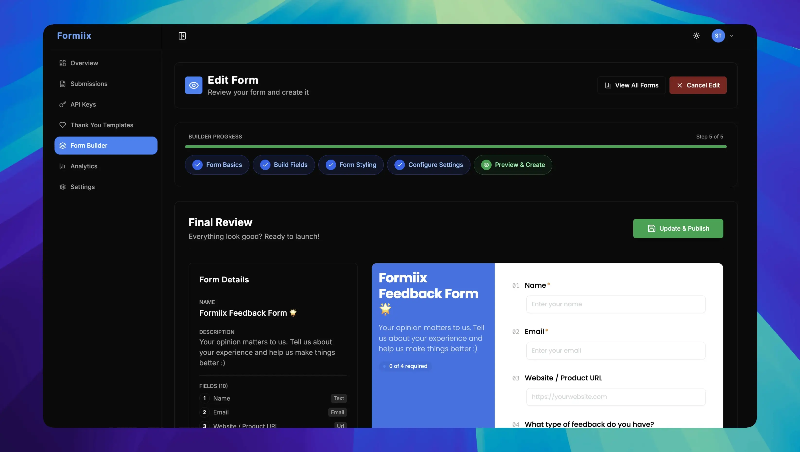 Formiix Visual Form Builder: Create Online Forms Without Code